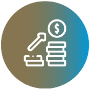 icon with coins and a chart